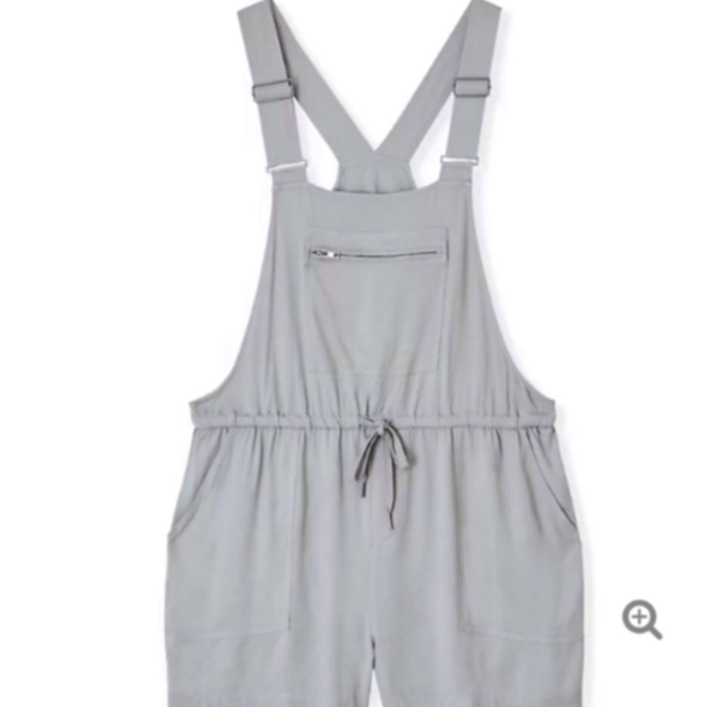 Torrid Grey Twill Drawstring Shortalls Short Overalls Romper 3X